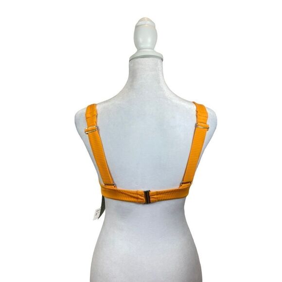 New With Tags H&M Ribbed Orange Push Up‎ Padded Bikini Top Size 2 - Picture 8 of 12